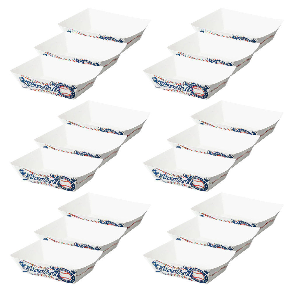 Food Snacks Party - 25Pcs Boat-Shaped Disposable Food Trays White