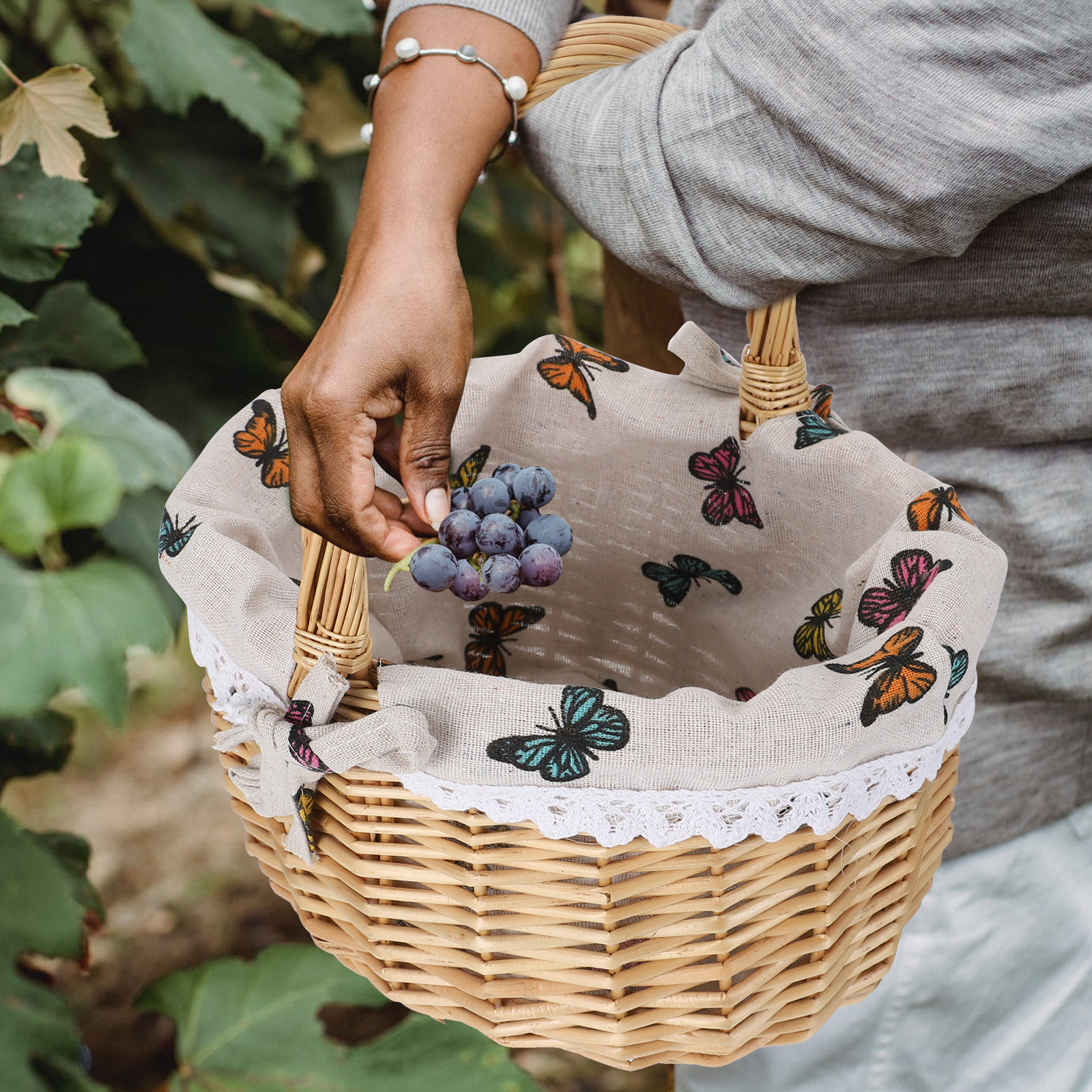 Snacks Food Gift Baskets - Rattan Storage Baskets Wicker Picnic Containers