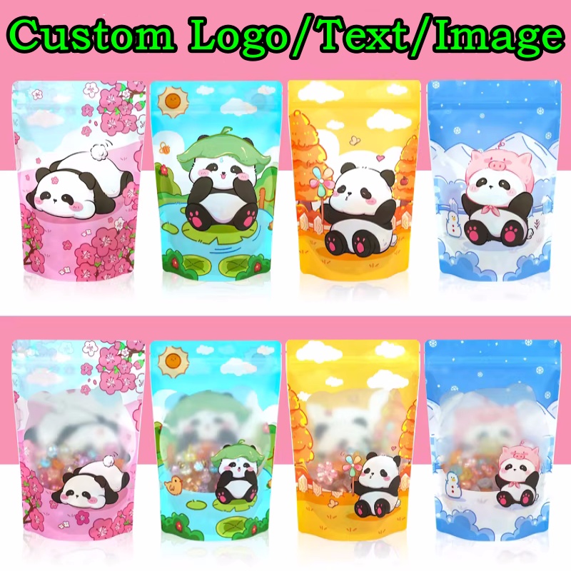 Food Snacks Party - 100PCS Aluminum Foil Stand-up Ziplock Window