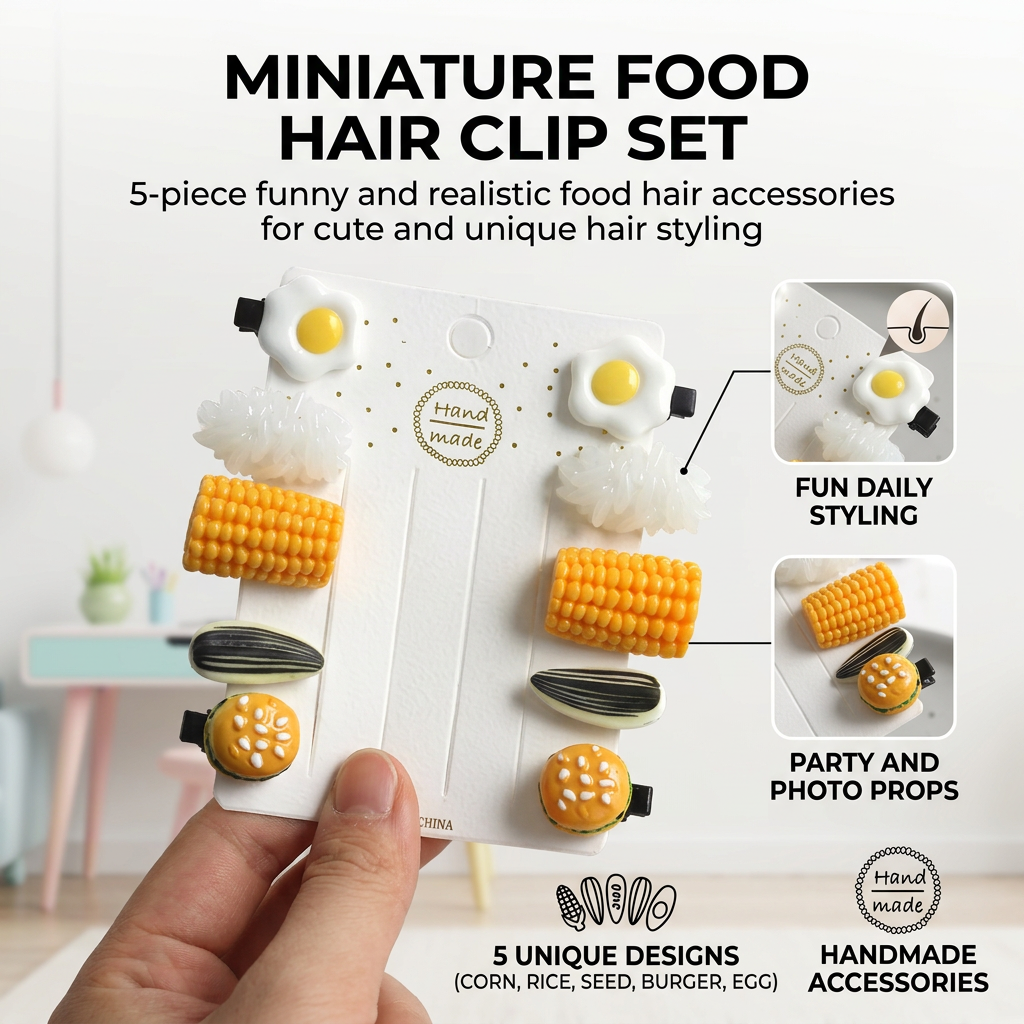 Mini Food Hair Clips Set Reali - Food Snacks Party review and price